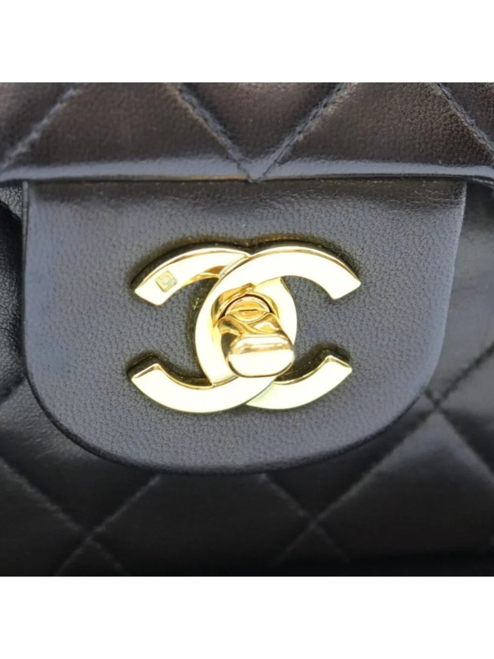 Chanel Black Lamb Gold Quilted 25 Shoulder